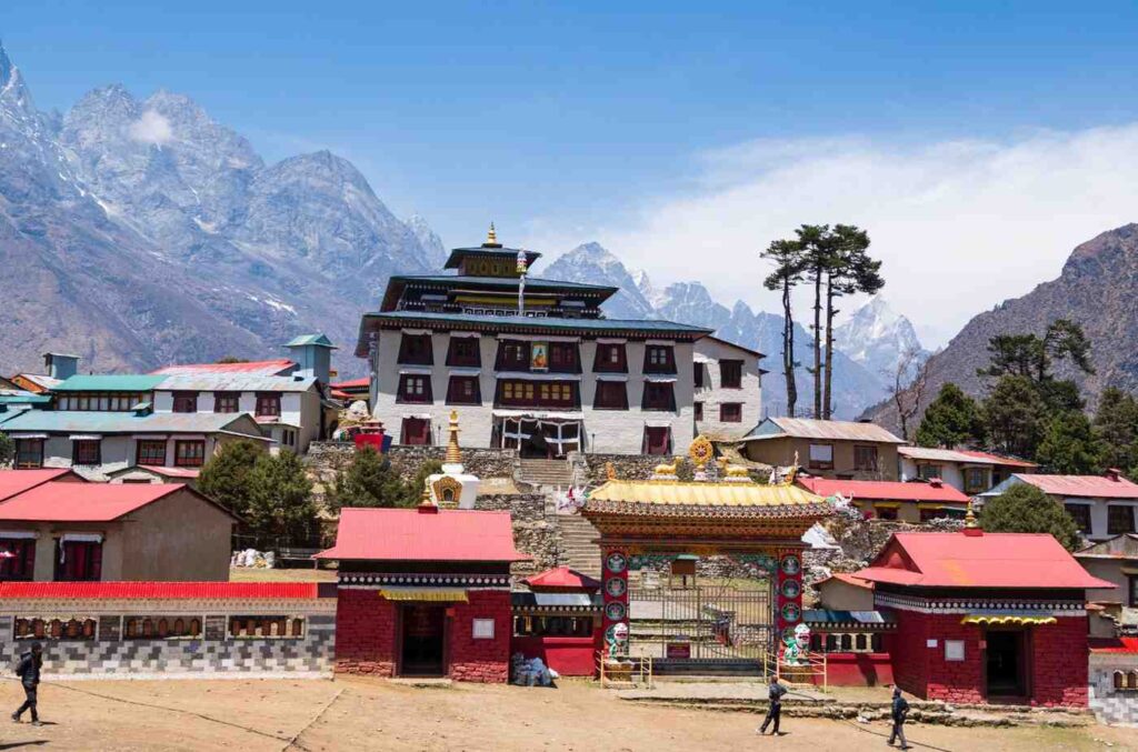 Tengboche Monastery with Himalayan peaks in background